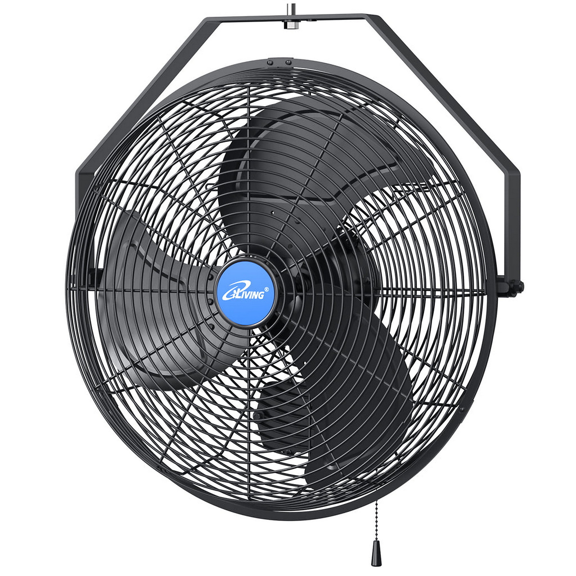 Dr. Infrared Heater iLiving Wall-Mounted Variable Speed Fan — 14in., 2473 CFM, Weatherproof, Black, Model# ILG8E14-15